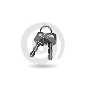 Car key icon with shadow