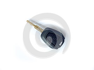 Car immobilizer key remote on white background