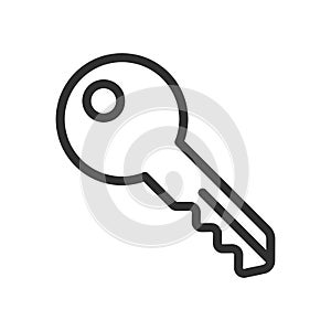 Car key outline icon. Alarm system chain Vector illustration