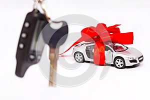 Car key with red bow