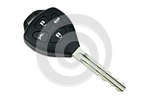 Car key with remote contro on white background photo