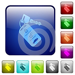 Car key with remote control color square buttons photo
