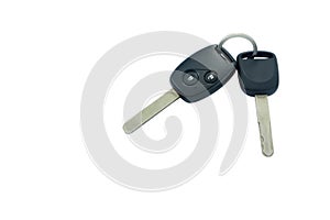 Car key with remote control isolated on white background with clipping path