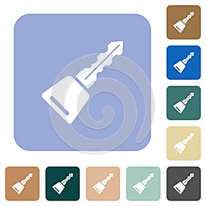 Car key rounded square flat icons