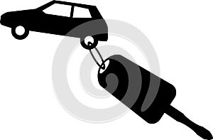 Car Key on White Background