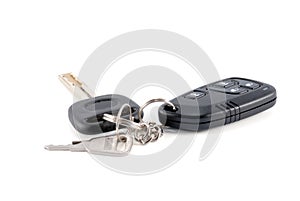 Car keys and charm from car alarm system