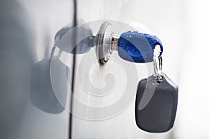 Car keys covered by snow