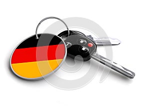 Car keys with Germany flag as keyring.