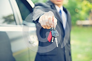 Car Keys,hand showing keys of automobile