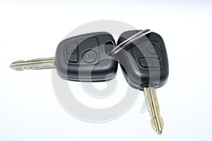 Car keys isolated on white.