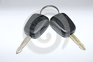 Car keys isolated on white.