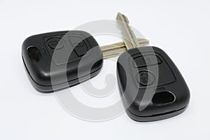 Car keys isolated on white.