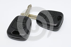 Car keys isolated on white.