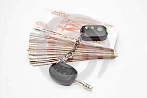 Car keys on money