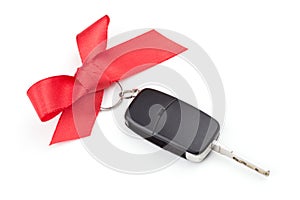 Car keys with red bow