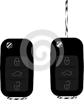 Car keys remote control black with metal