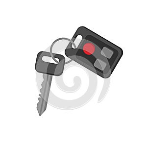 Car keys with remote vector illustration isolated on white.