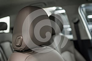 Car leather headrest.