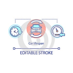 Car lifespan concept icon photo