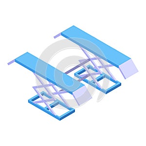 Car lift workshop icon, isometric style