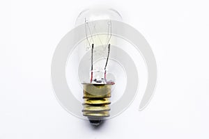 Car light bulb low watt and low light decorate with light yellow effect on isolated