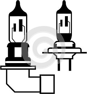 Car lightbulb headlight vector