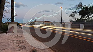 Car lights with long exposure