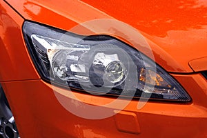 Car Lights with Raindrops