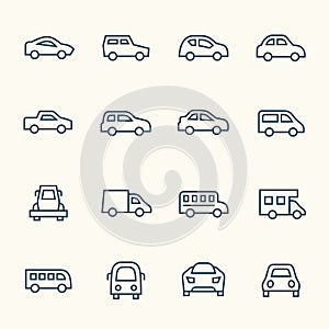 Car line icon set