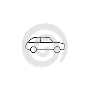 Car line icon. SUV car linear outline icon