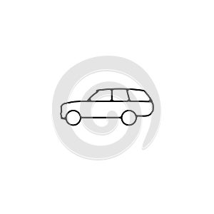 Car line icon. SUV car linear outline icon