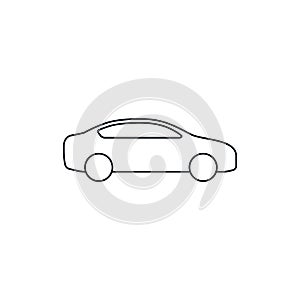 Car line Icon, Vector isolated illustration. Side wiew car silhouette