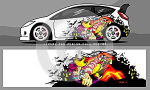 car livery design with cool graphics and a combination colors for vehicles