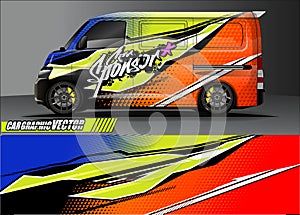 Car livery graphic vector. abstract grunge background design for vehicle vinyl wrap and car branding