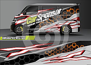 Car livery graphic vector. abstract grunge background design for vehicle vinyl wrap and car branding