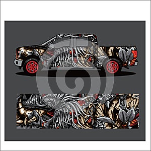 Car livery vector. abstract explosion with grunge