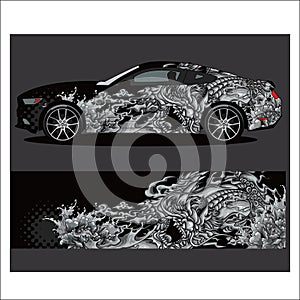 Car livery vector. abstract explosion with grunge