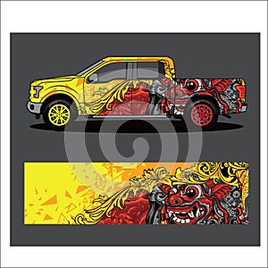 Car livery vector. abstract explosion with grunge