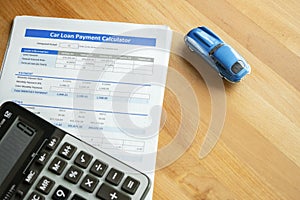 Car loan agreement approved by financial bank with copy space