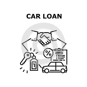 Car Loan Agreement Concept Black Illustration