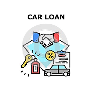 Car Loan Agreement Concept Color Illustration