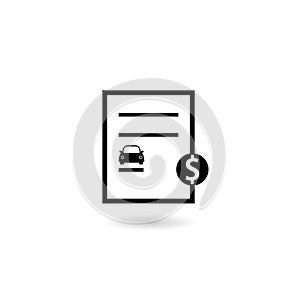 Car Loan Agreement Icon Concept with shadow
