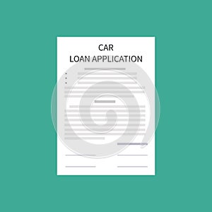 Car loan application form submission document paper work