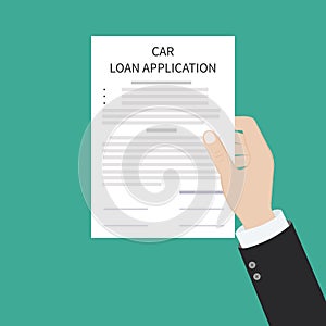 Car loan application form submission document paper work