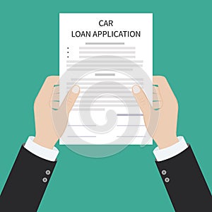 Car loan application form submission document paper work