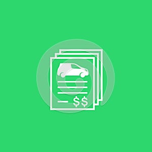 Car loan or auto insurance vector icon