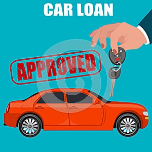 Car loan, flat design, vector illustration