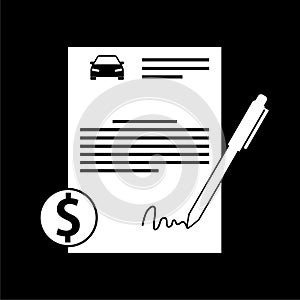 Car Loan icon isolated on dark background