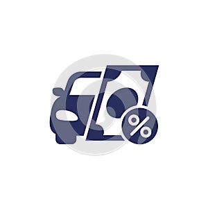 car loan icon with money