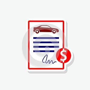 Car Loan icon sticker isolated on white background
